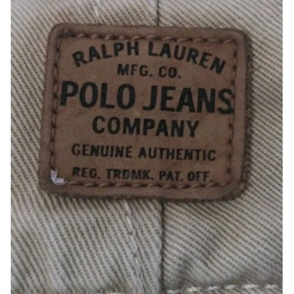 Vtg Ralph Lauren Polo Jeans Co Pants Mens 36x32 Khaki Canvas 100% Cotton EUC